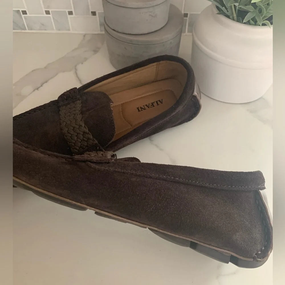 Alfani Men's Dark Brown Suede Slip-Ons